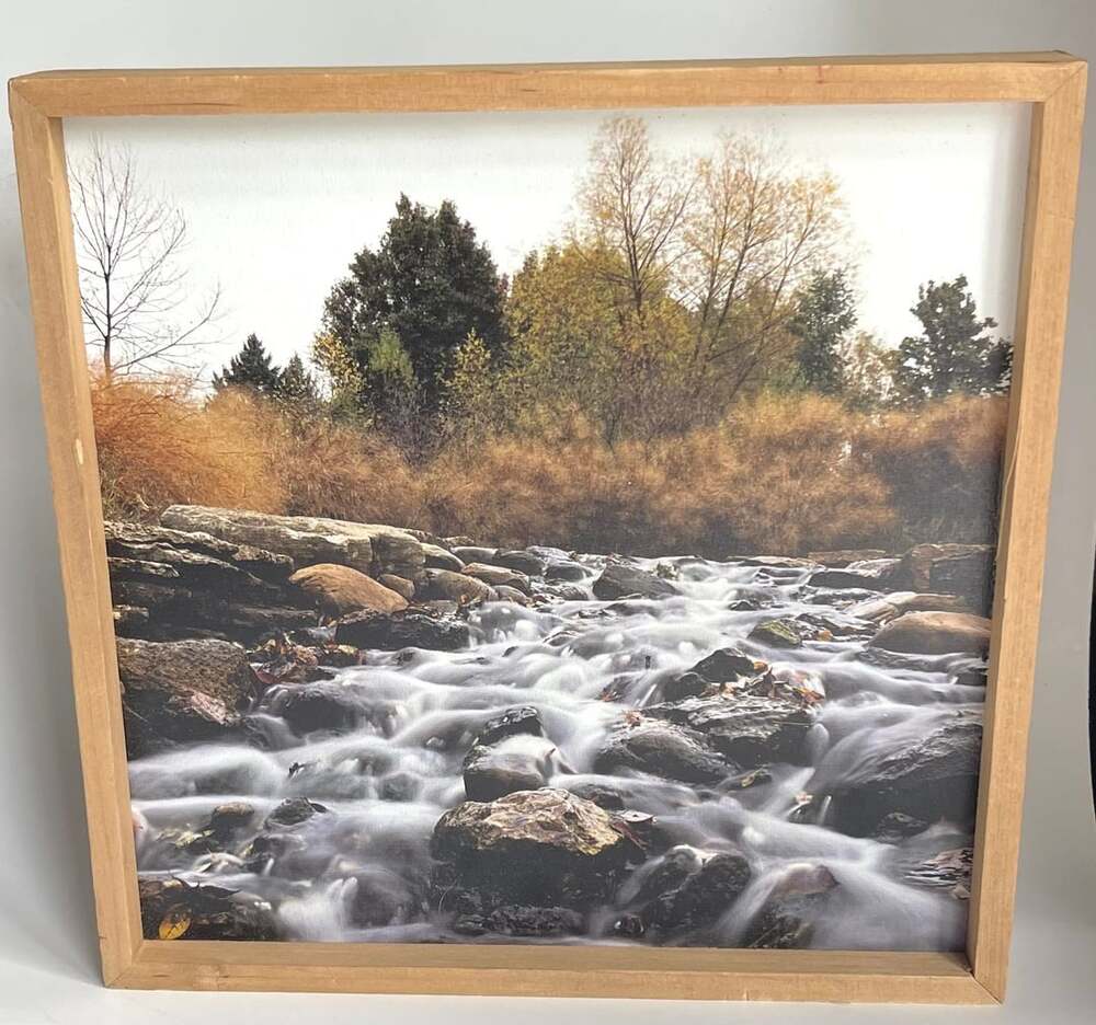 Hobby Lobby Stream and River Rocks Framed Wood Wall Decor